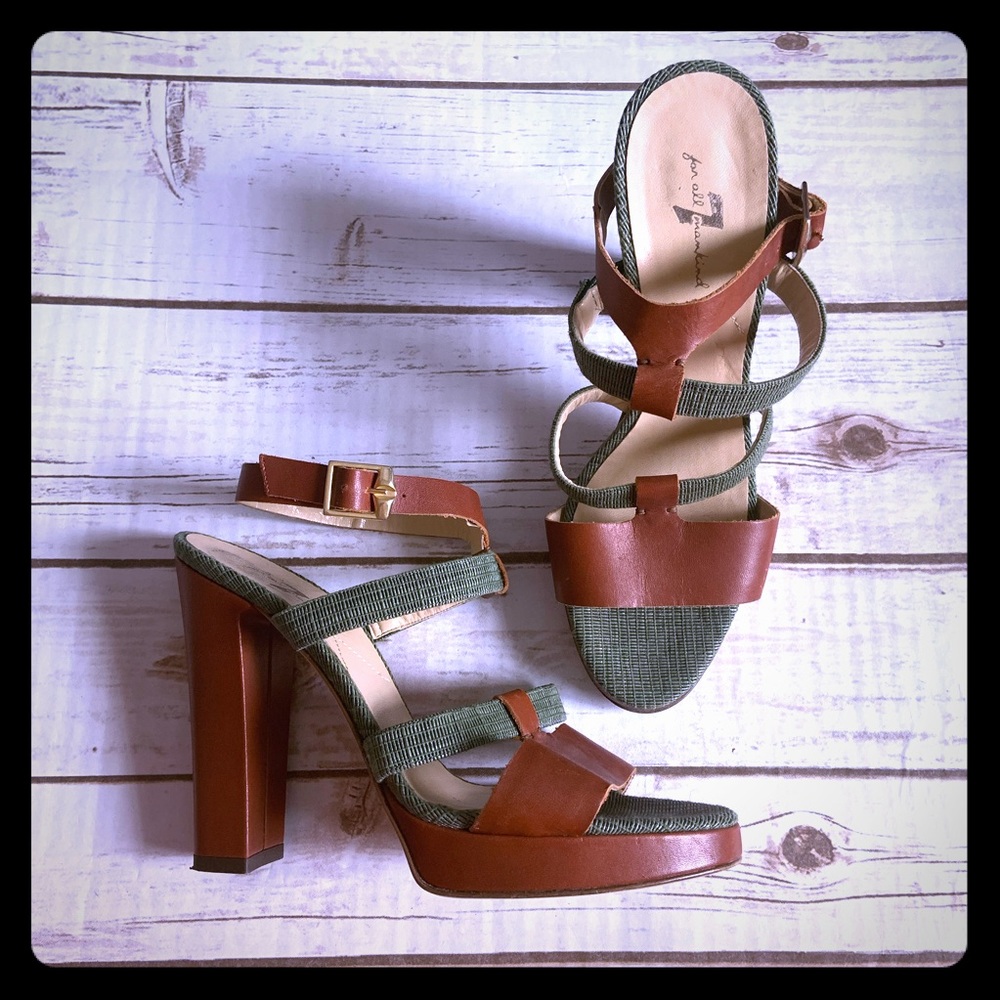 7 for All Mankind platform heel leather sandals